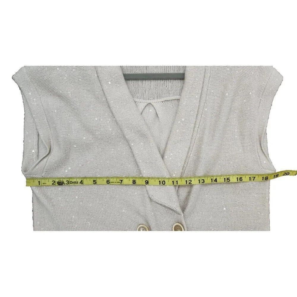 Brunello Cucinelli Cashmere Sleeveless Shawl Cardigan Speckled Knit Vest Double